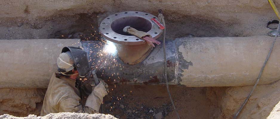 Linestop Fitting on a Sewage CMLC Pipeline
